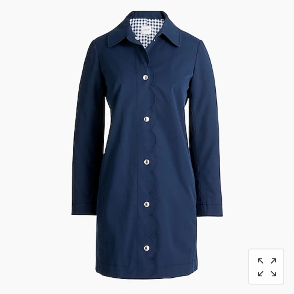 J. Crew scalloped mac coat